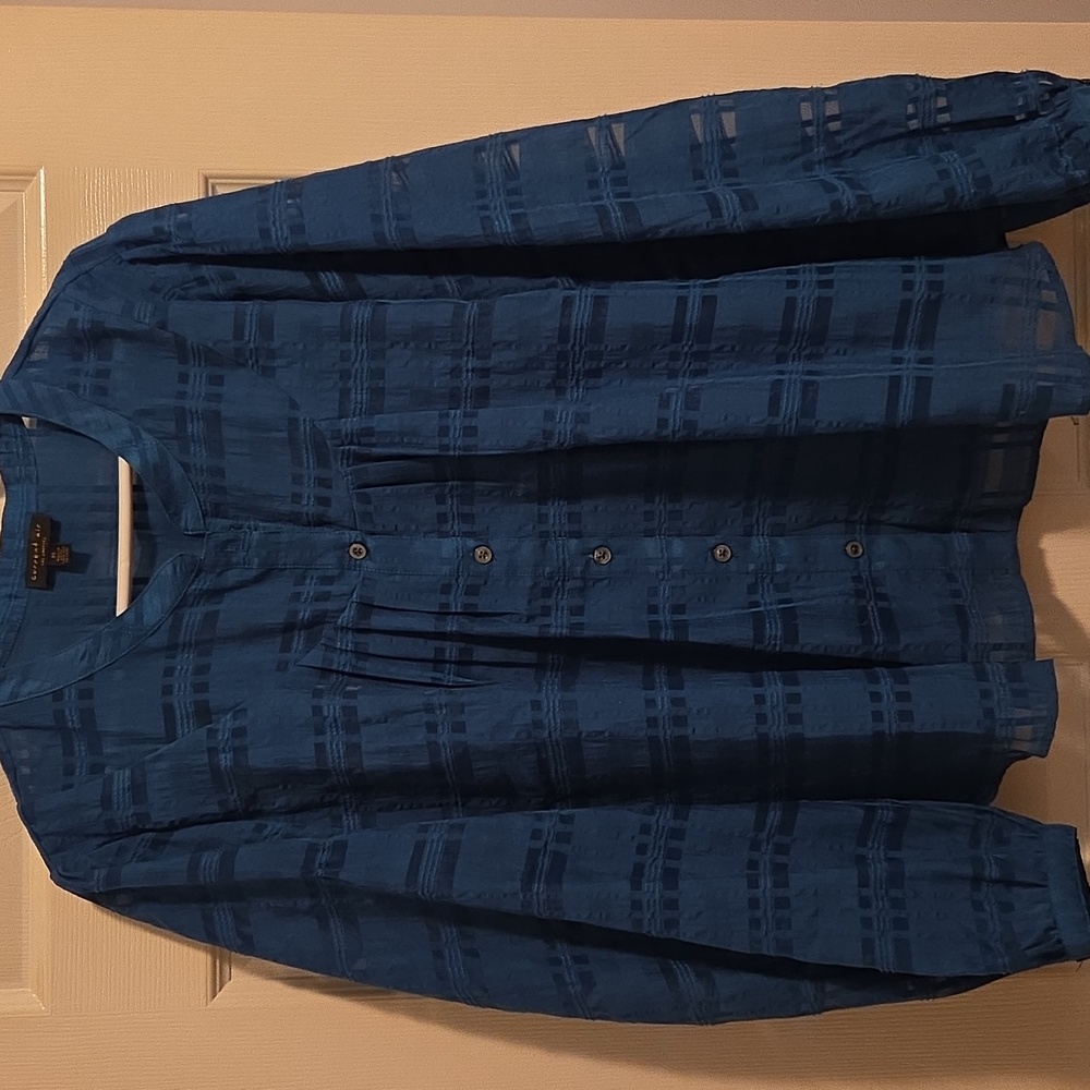 Anthropologie Window Pane Blouse